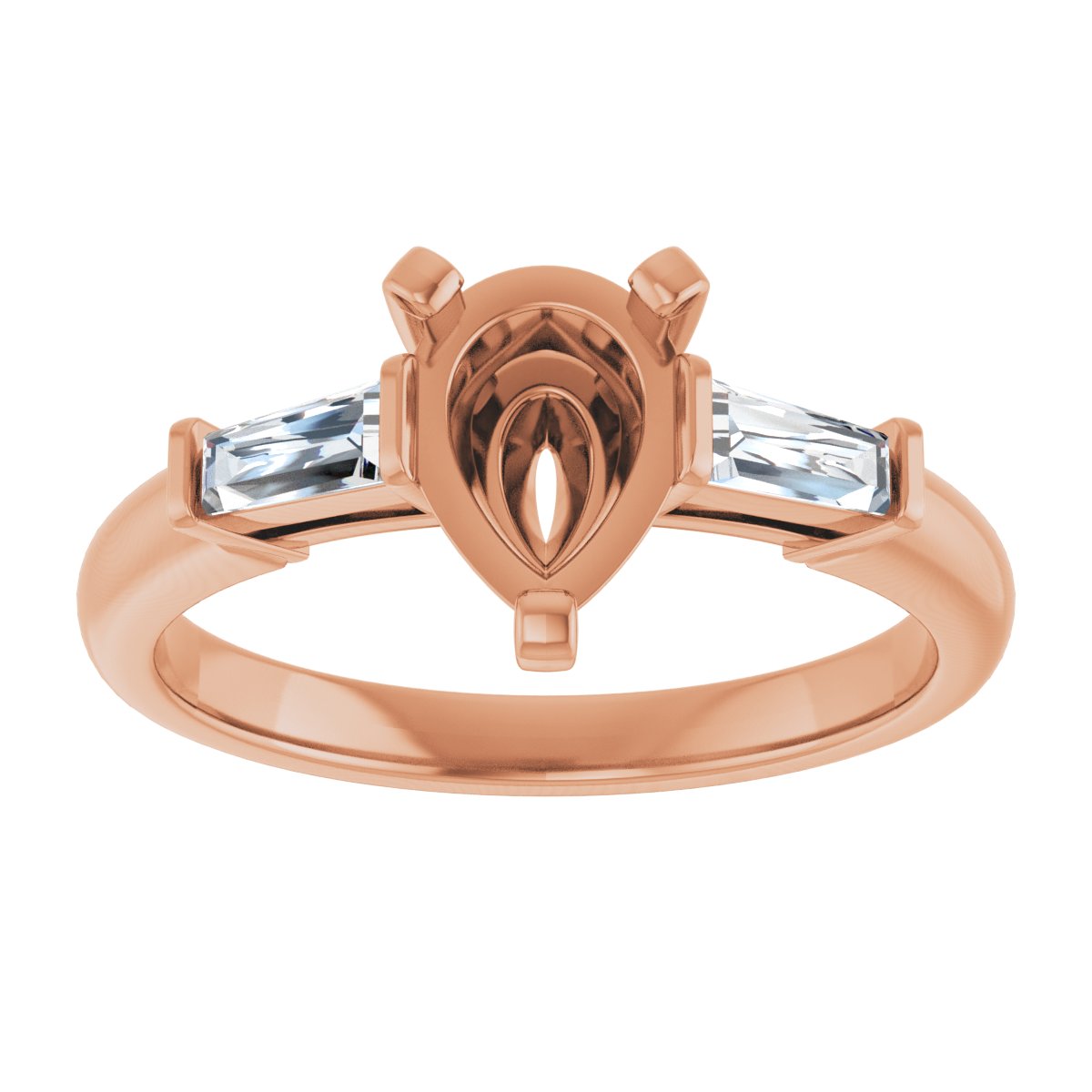 Pear Three-Stone Engagement Ring Semi-Mount - gallery - Series 69706