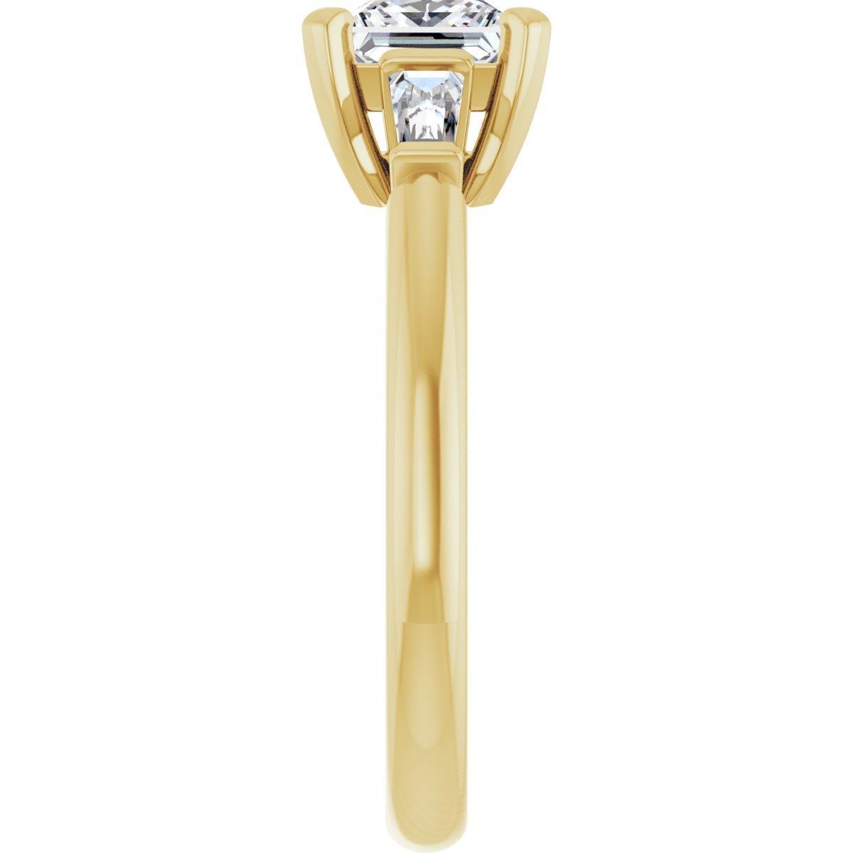 Square Three-Stone Engagement Ring Semi-Mount - gallery - Series 69706