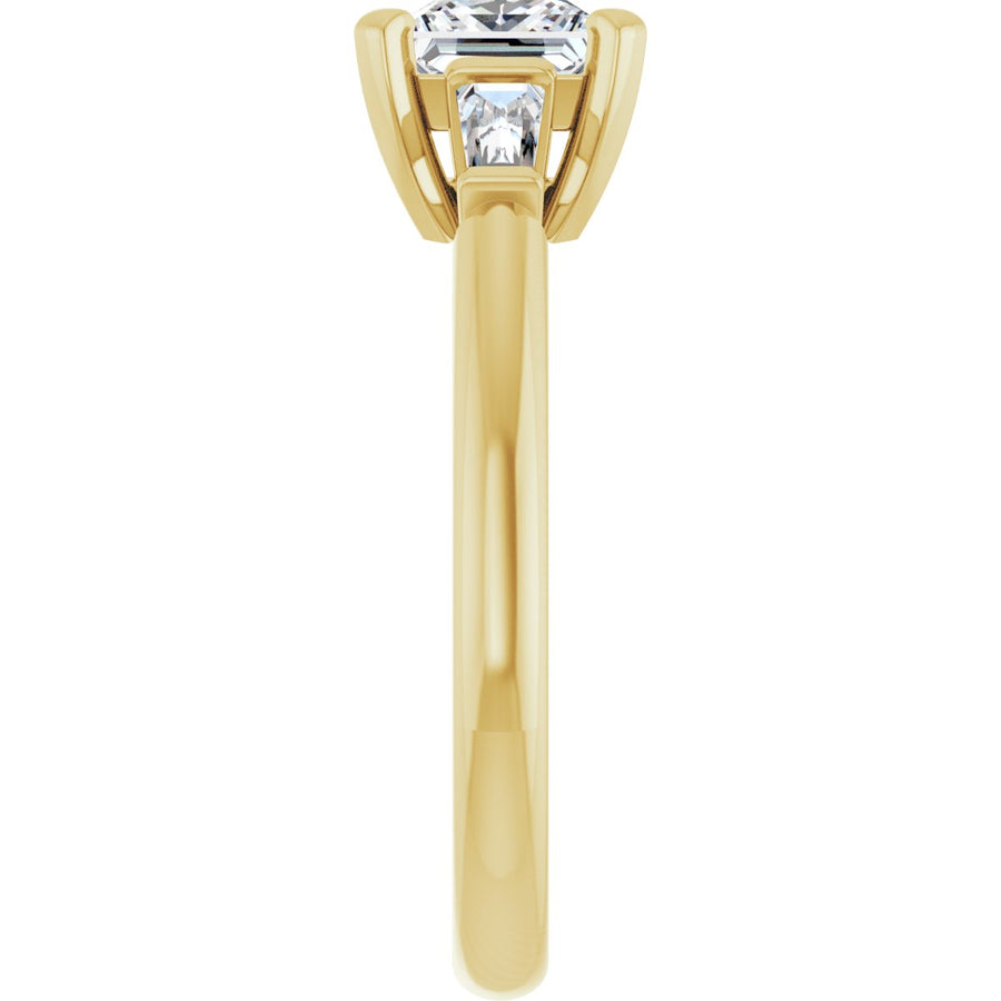 Square Three-Stone Engagement Ring Semi-Mount - gallery - Series 69706