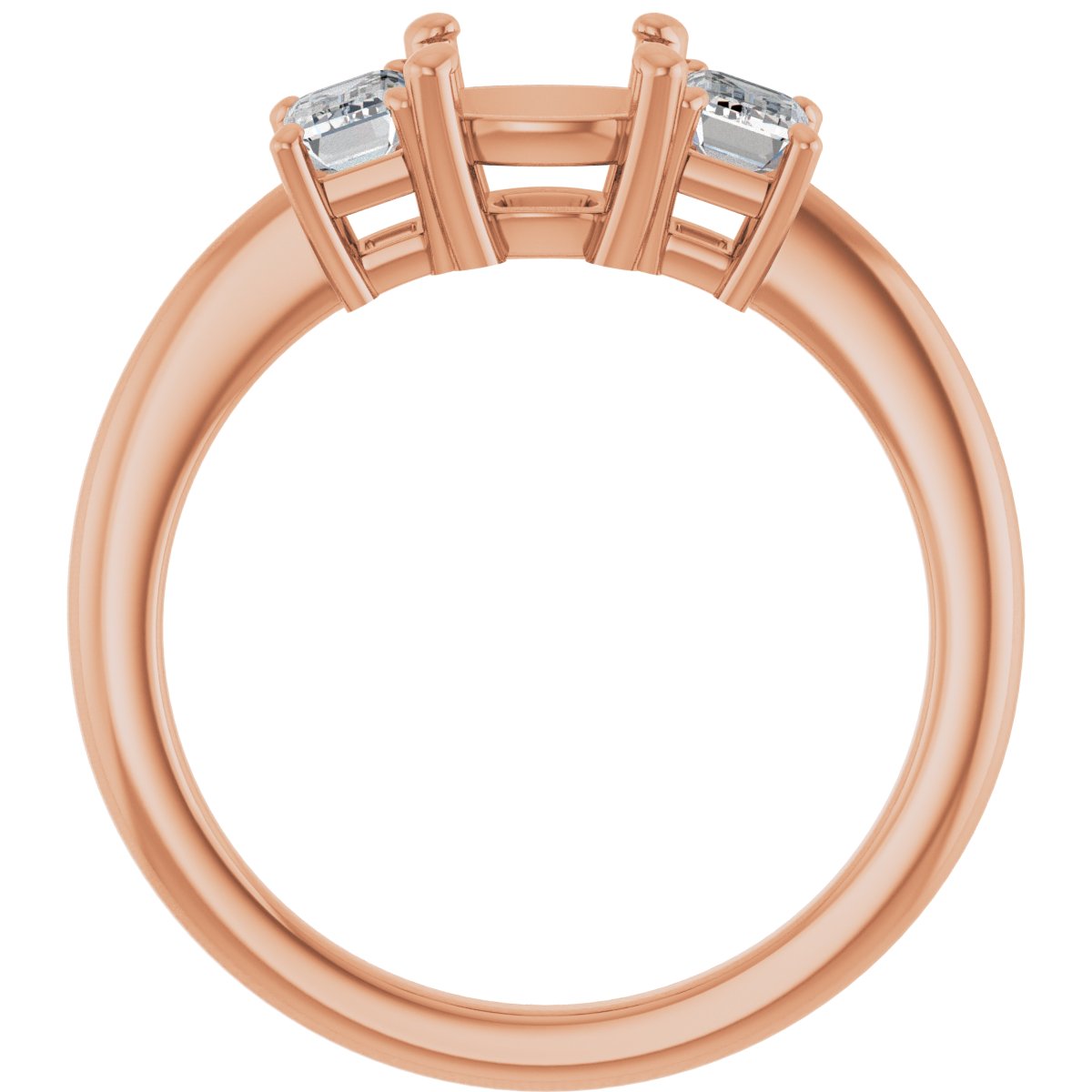 Cushion Three-Stone Engagement Ring Semi-Mount - gallery - Series 121986