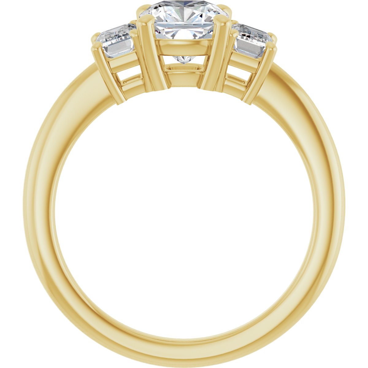 Cushion Three-Stone Engagement Ring Semi-Mount - gallery - Series 121986