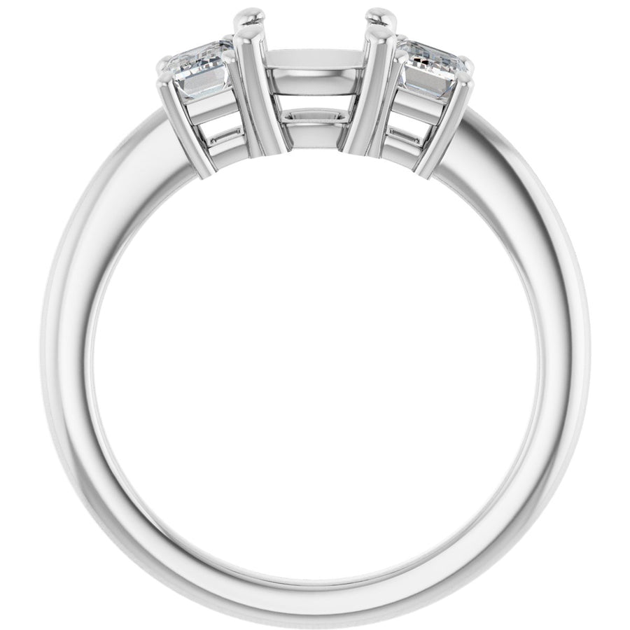Cushion Three-Stone Engagement Ring Semi-Mount - gallery - Series 121986