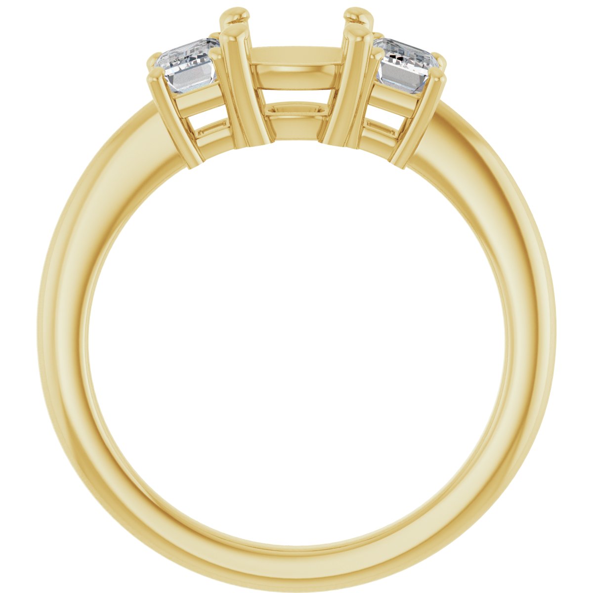 Cushion Three-Stone Engagement Ring Semi-Mount - gallery - Series 121986