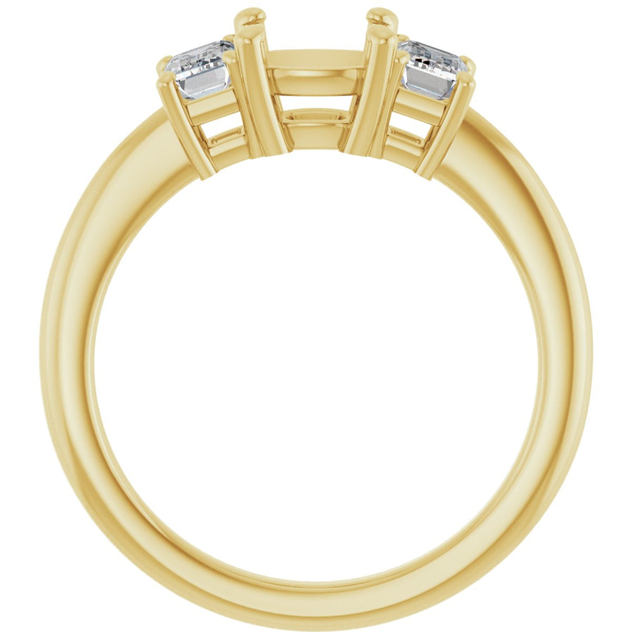 Cushion Three-Stone Engagement Ring Semi-Mount - gallery - Series 121986