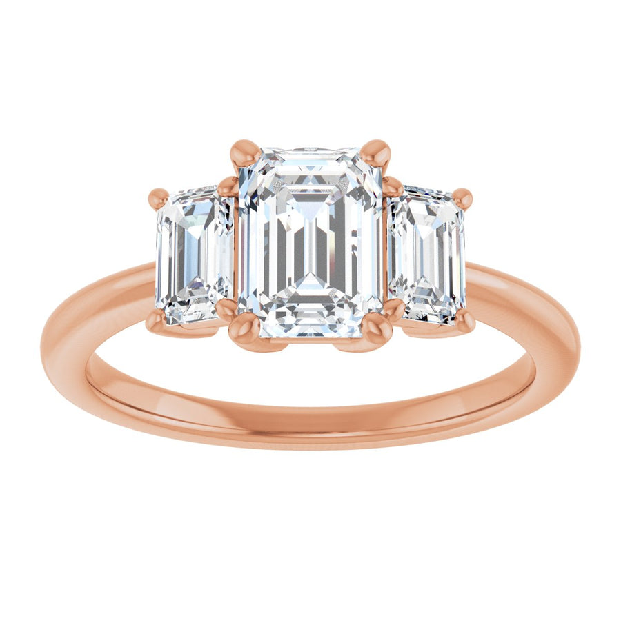 Emerald Three-Stone Engagement Ring Semi-Mount - gallery - Series 121986