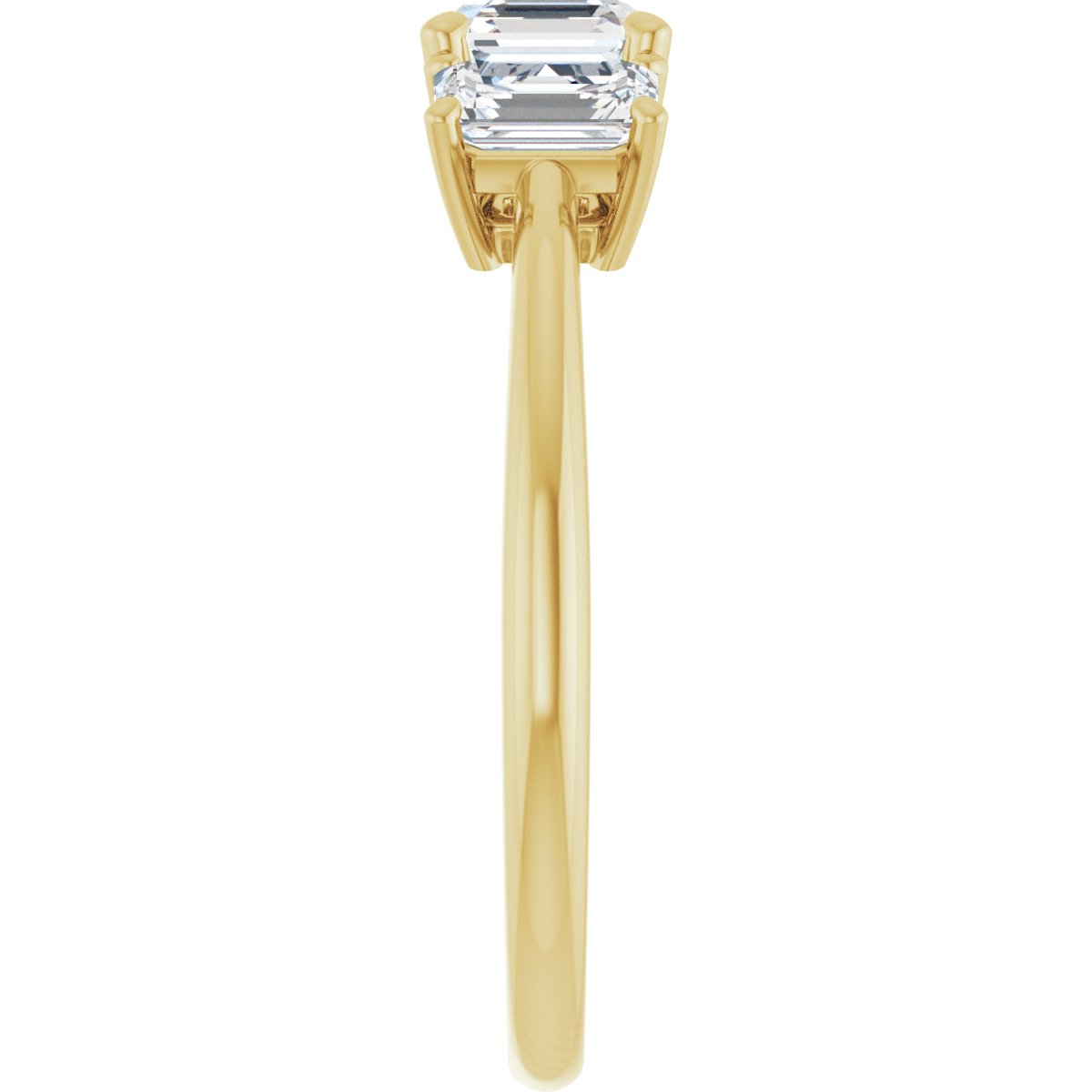 Asscher Three-Stone Engagement Ring Semi-Mount - gallery - Series 121986