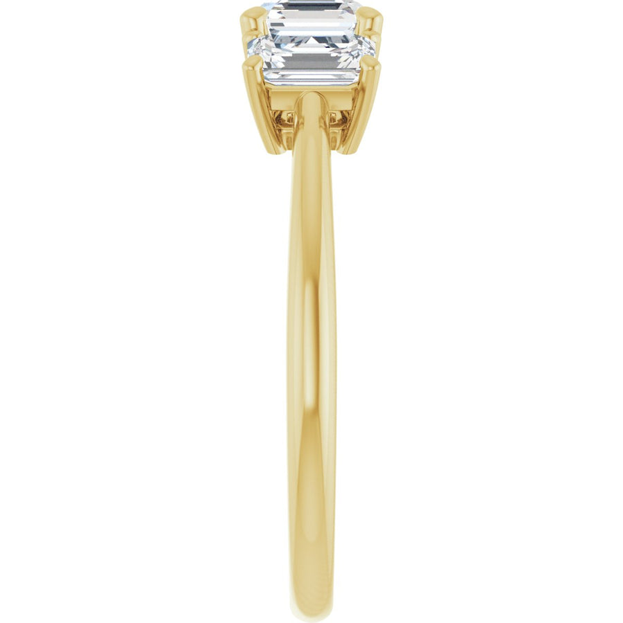 Asscher Three-Stone Engagement Ring Semi-Mount - gallery - Series 121986