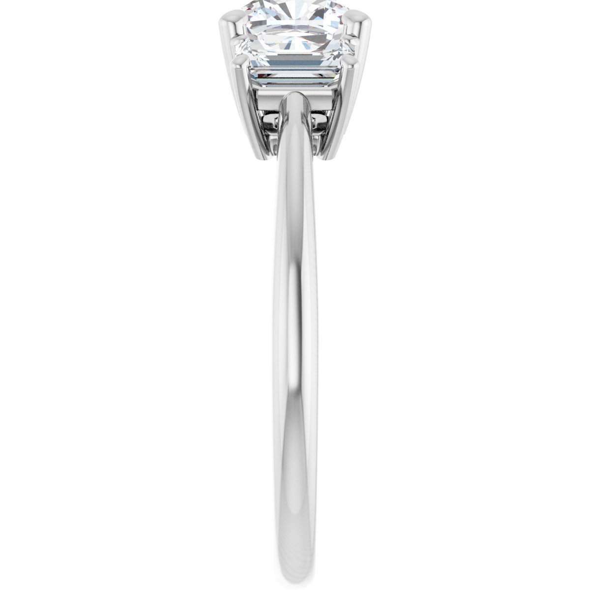 Cushion Three-Stone Engagement Ring Semi-Mount - gallery - Series 121986