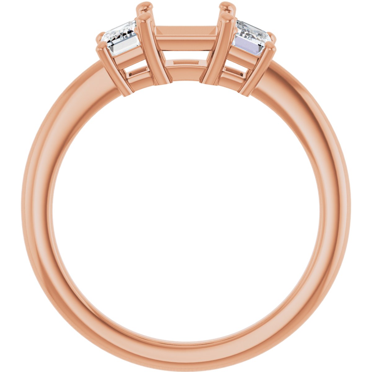 Square Three-Stone Engagement Ring Semi-Mount - gallery - Series 121986