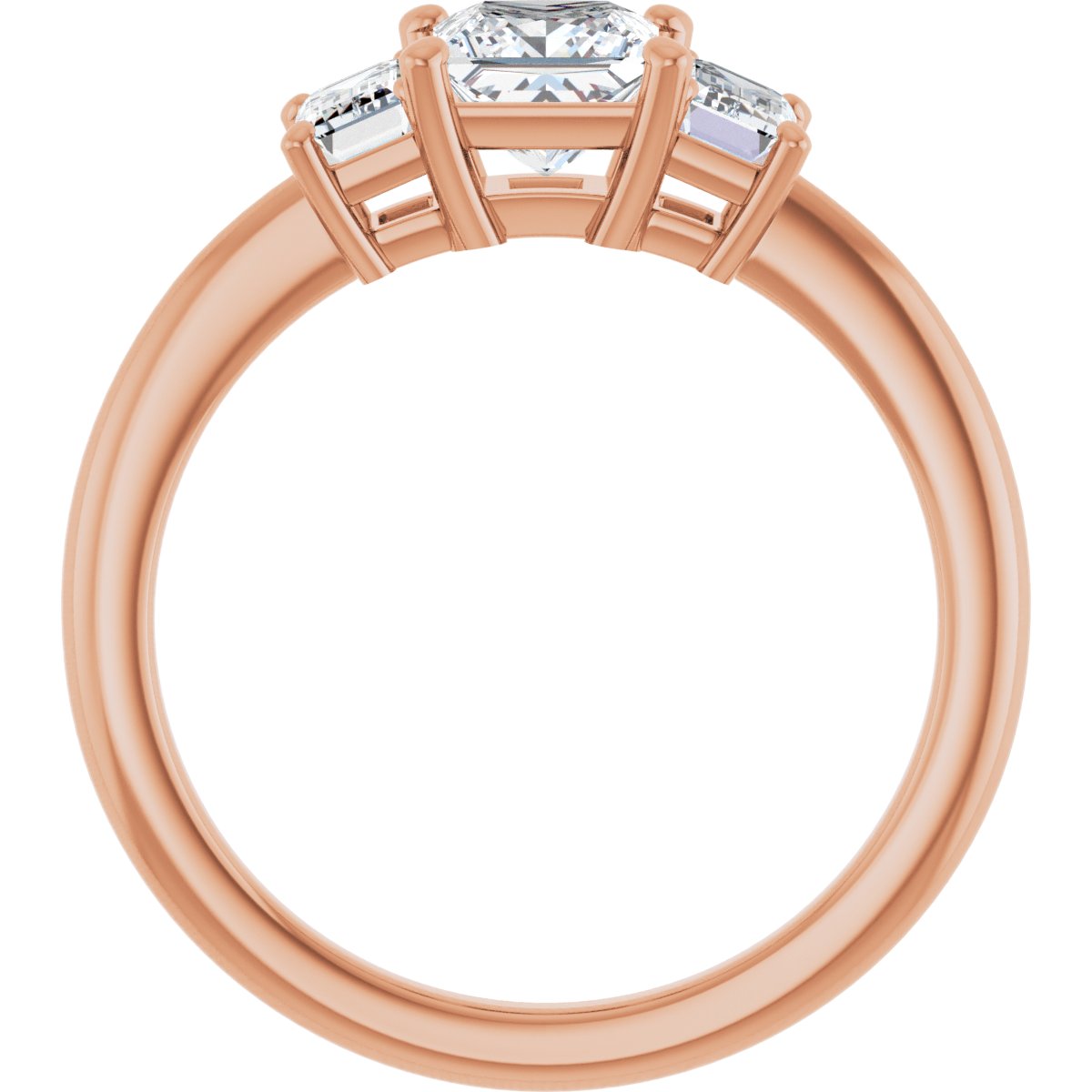 Square Three-Stone Engagement Ring Semi-Mount - gallery - Series 121986