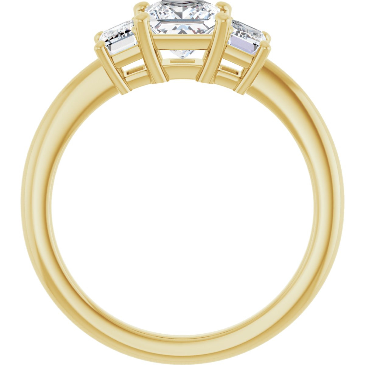 Square Three-Stone Engagement Ring Semi-Mount - gallery - Series 121986