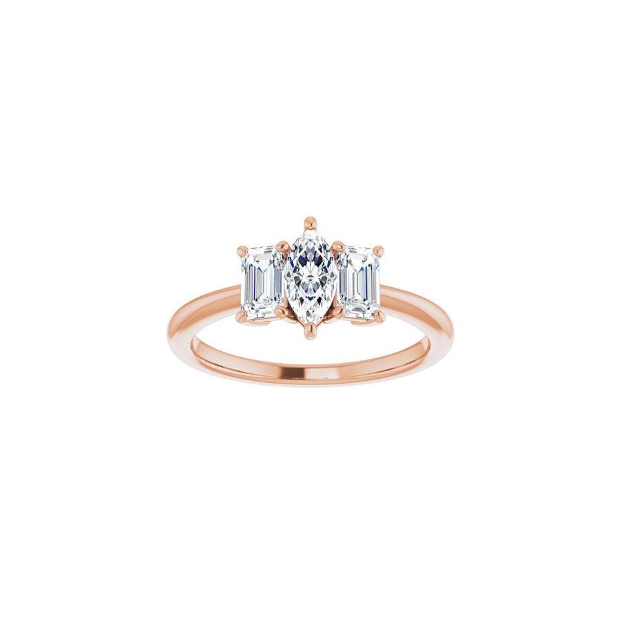 Marquise Three-Stone Engagement Ring Semi-Mount - gallery - Series 121986