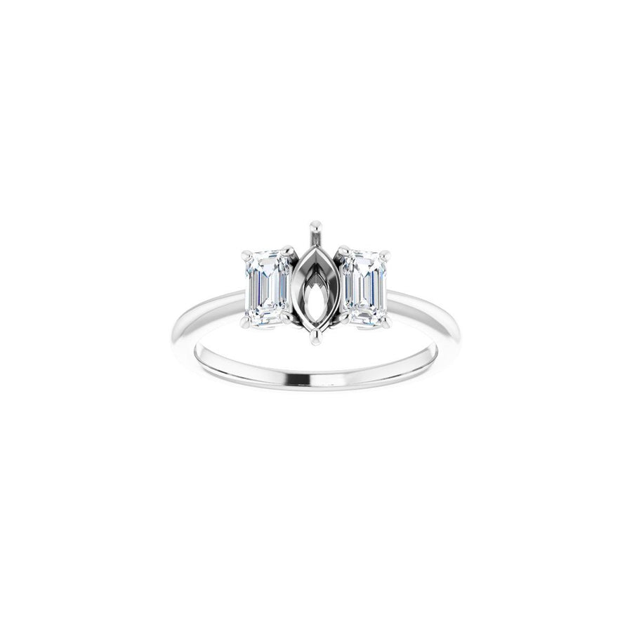 Marquise Three-Stone Engagement Ring Semi-Mount - gallery - Series 121986