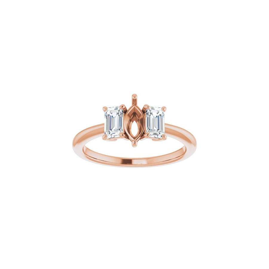 Marquise Three-Stone Engagement Ring Semi-Mount - gallery - Series 121986