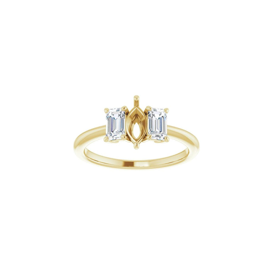 Marquise Three-Stone Engagement Ring Semi-Mount - gallery - Series 121986