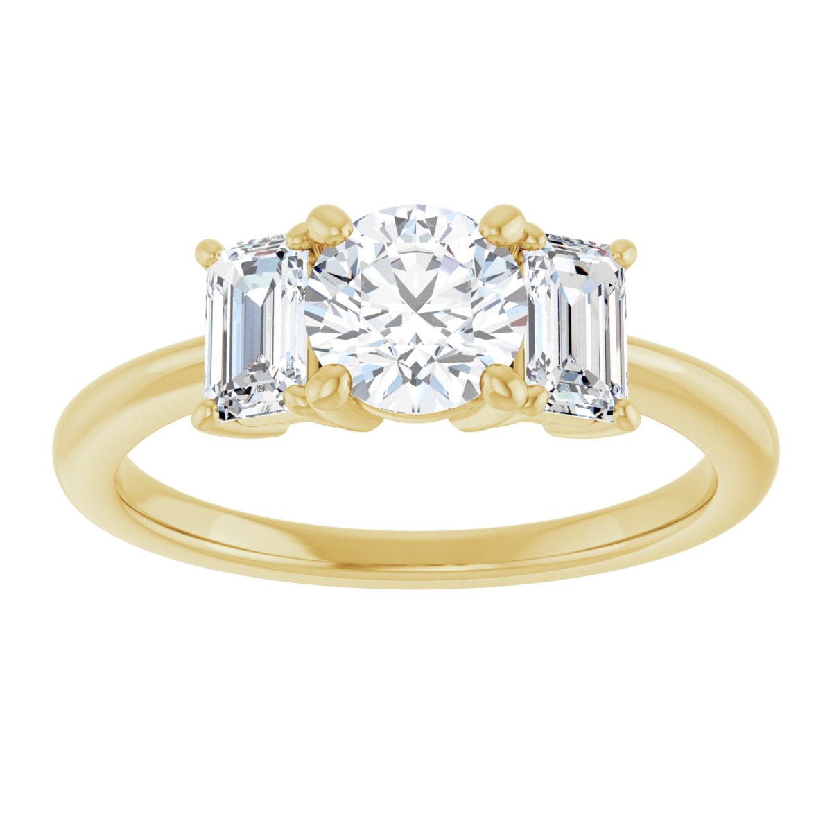 Round Three-Stone Engagement Ring Semi-Mount - gallery - Series 121986