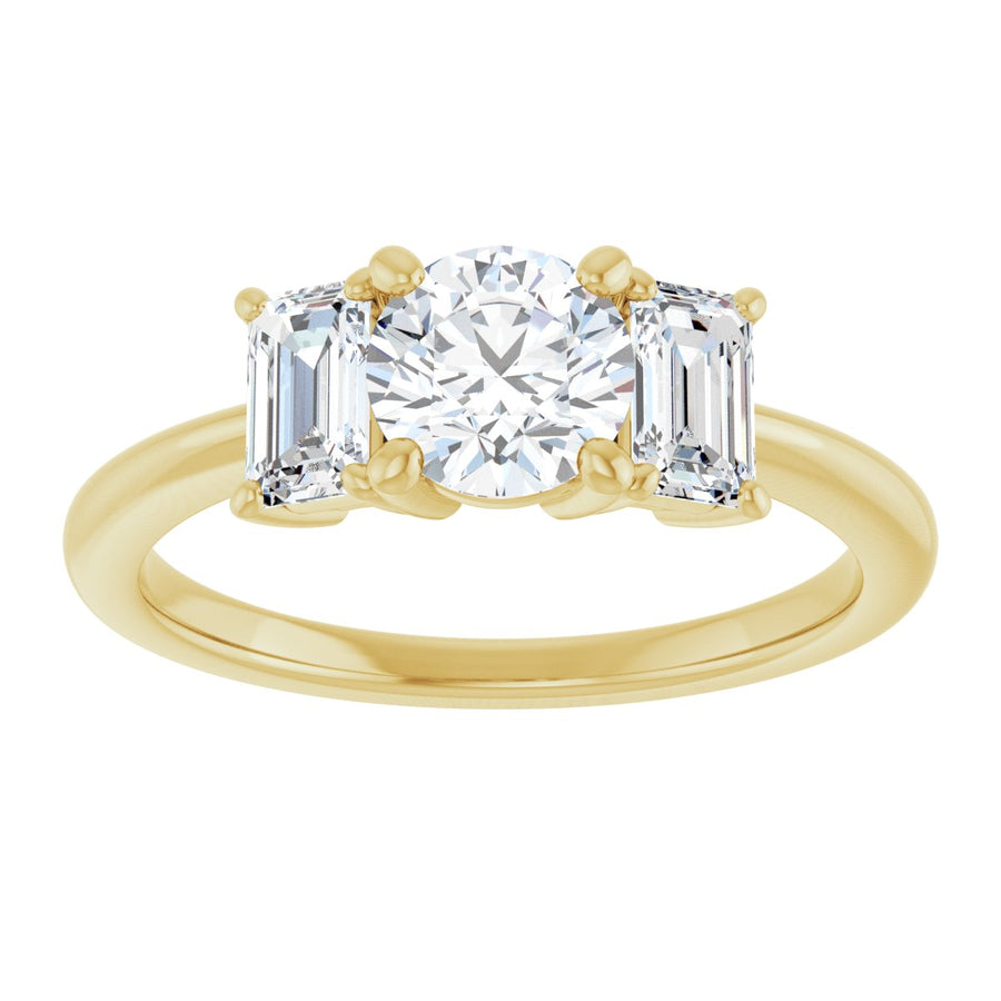 Round Three-Stone Engagement Ring Semi-Mount - gallery - Series 121986