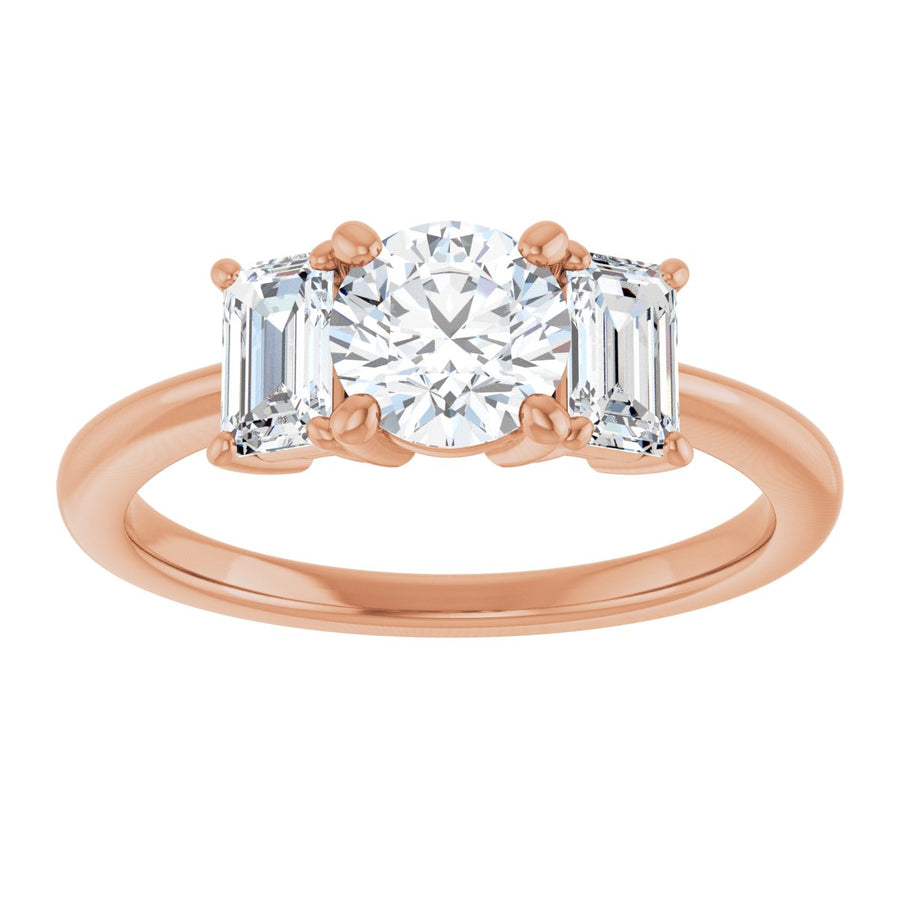 Round Three-Stone Engagement Ring Semi-Mount - gallery - Series 121986
