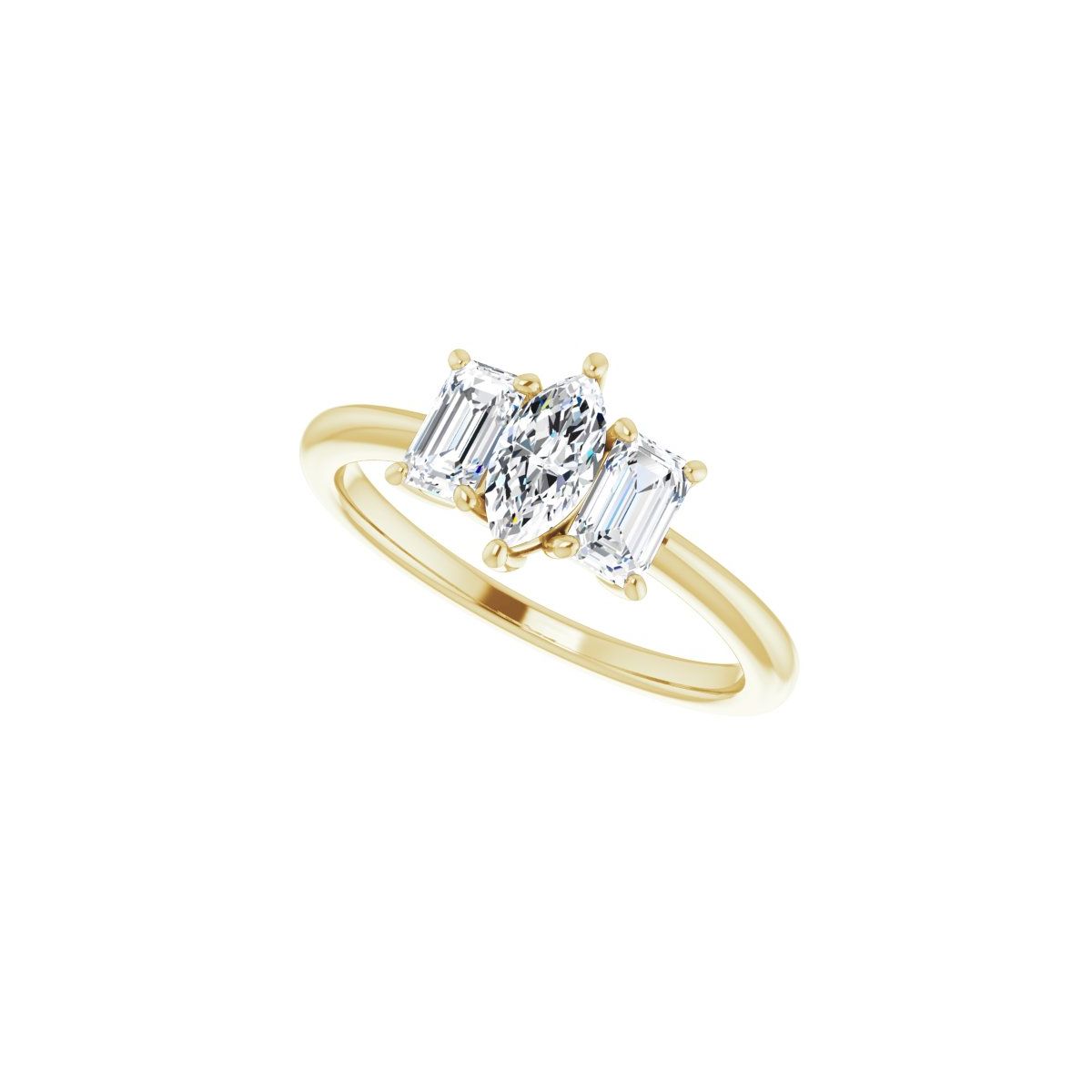 Marquise Three-Stone Engagement Ring Semi-Mount - gallery - Series 121986