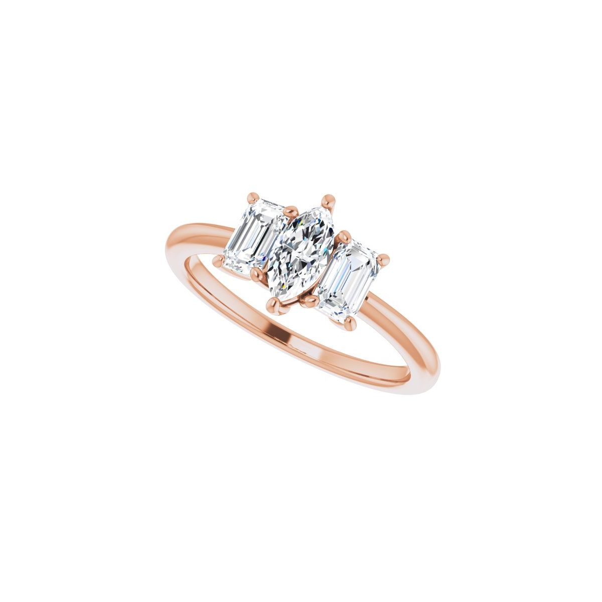 Marquise Three-Stone Engagement Ring Semi-Mount - gallery - Series 121986