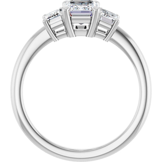 Emerald Three-Stone Engagement Ring Semi-Mount - gallery - Series 121986