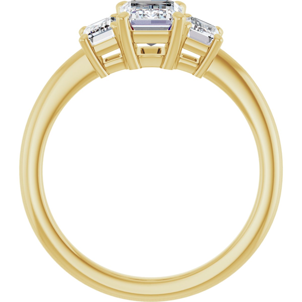 Emerald Three-Stone Engagement Ring Semi-Mount - gallery - Series 121986