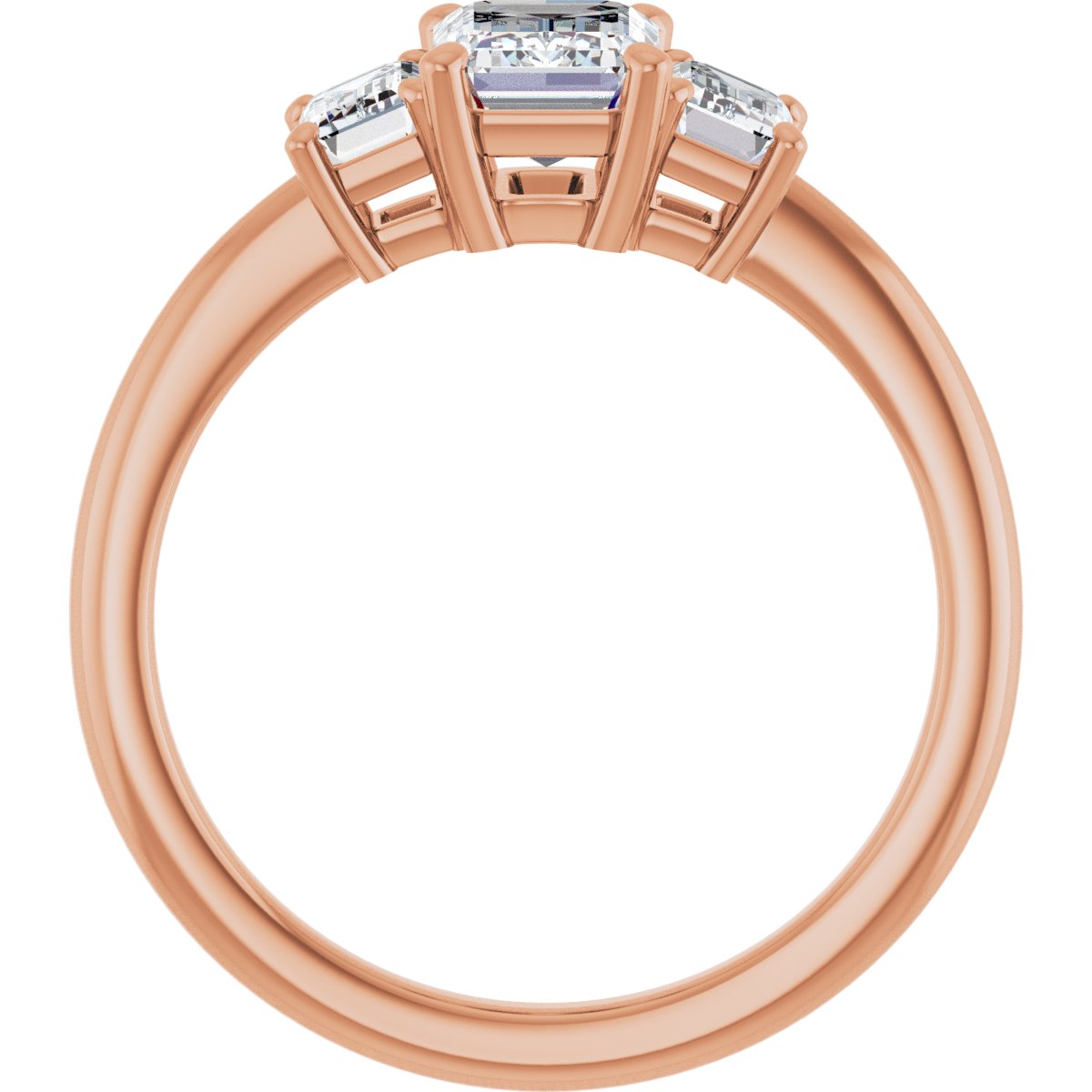 Emerald Three-Stone Engagement Ring Semi-Mount - gallery - Series 121986
