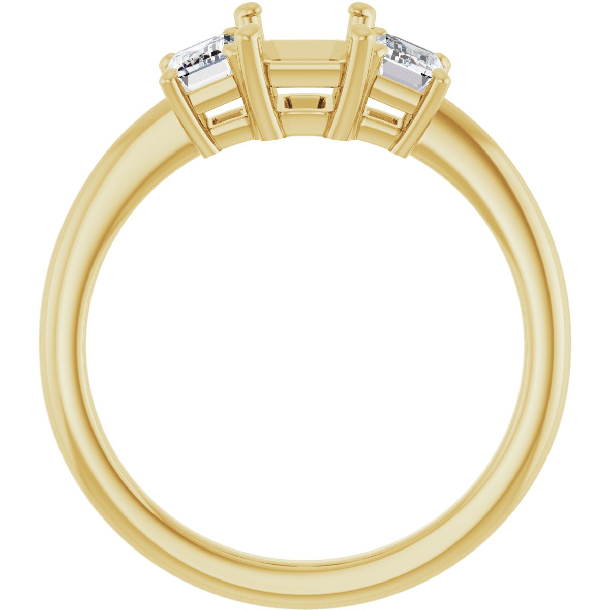 Emerald Three-Stone Engagement Ring Semi-Mount - gallery - Series 121986