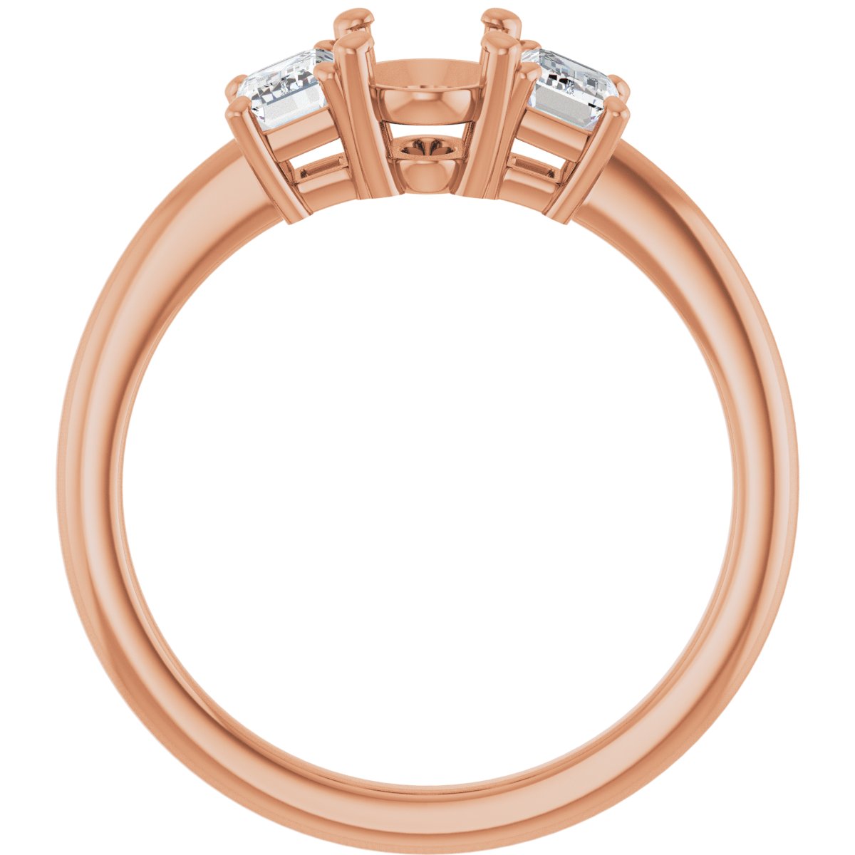 Oval Three-Stone Engagement Ring Semi-Mount - gallery - Series 121986
