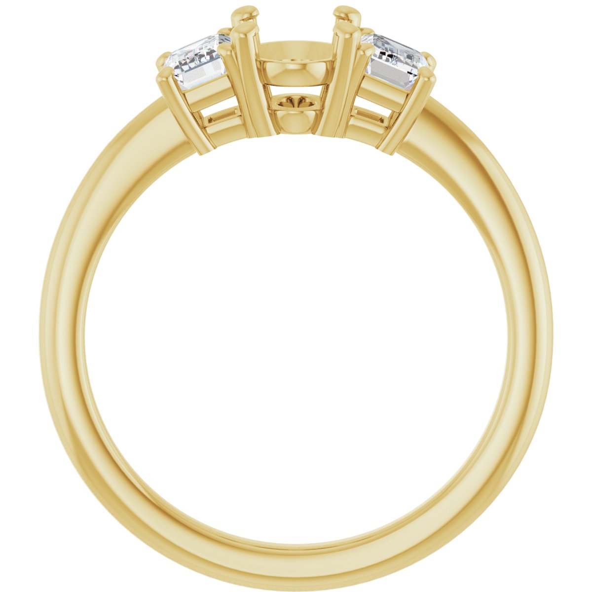 Oval Three-Stone Engagement Ring Semi-Mount - gallery - Series 121986