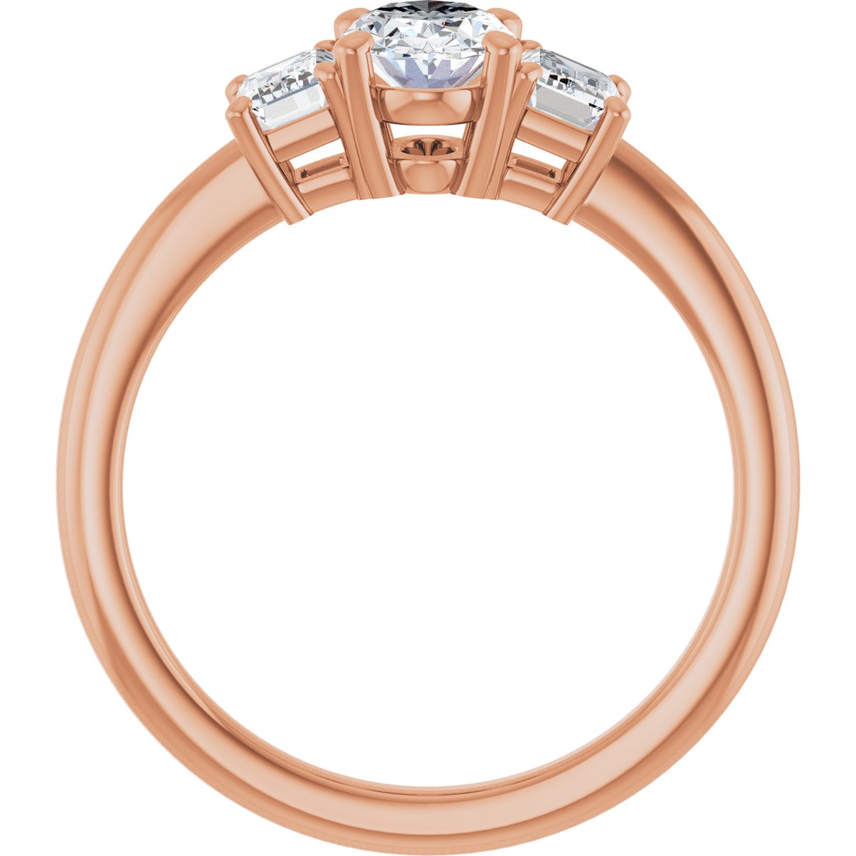 Oval Three-Stone Engagement Ring Semi-Mount - gallery - Series 121986