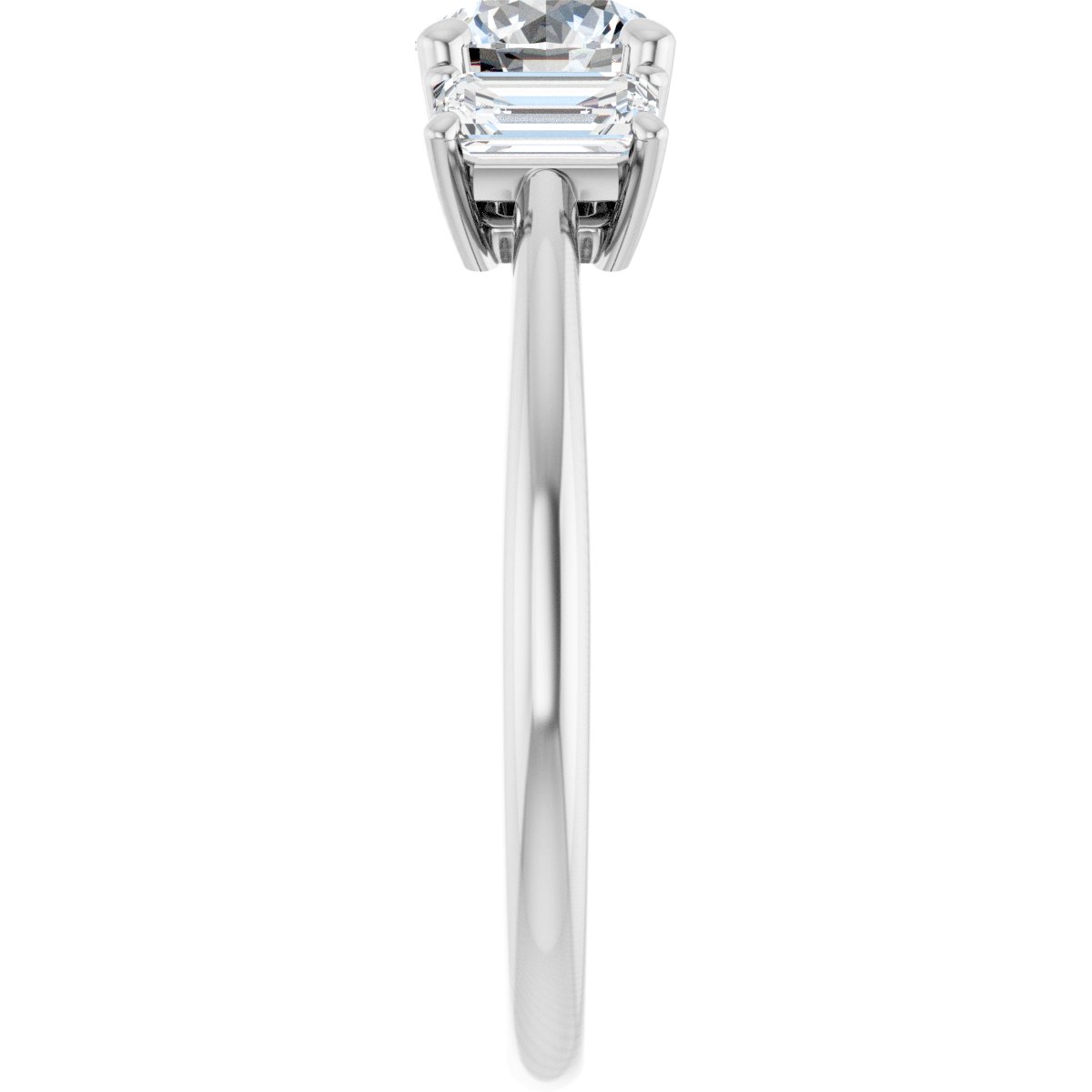 Round Three-Stone Engagement Ring Semi-Mount - gallery - Series 121986