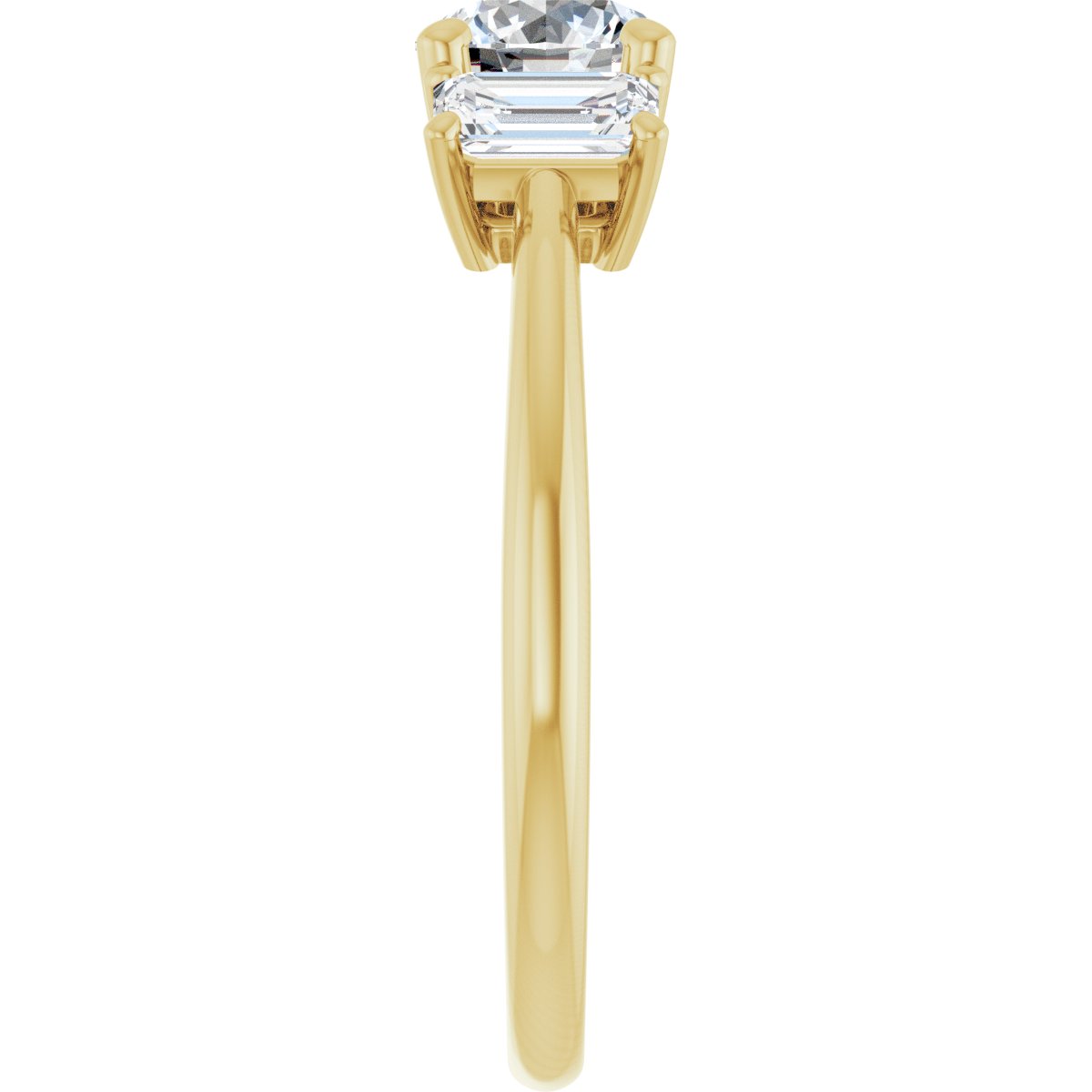 Round Three-Stone Engagement Ring Semi-Mount - gallery - Series 121986