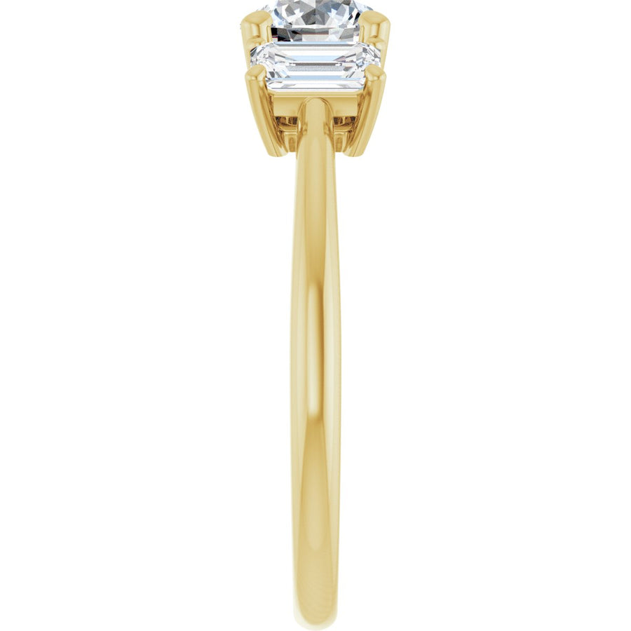 Round Three-Stone Engagement Ring Semi-Mount - gallery - Series 121986