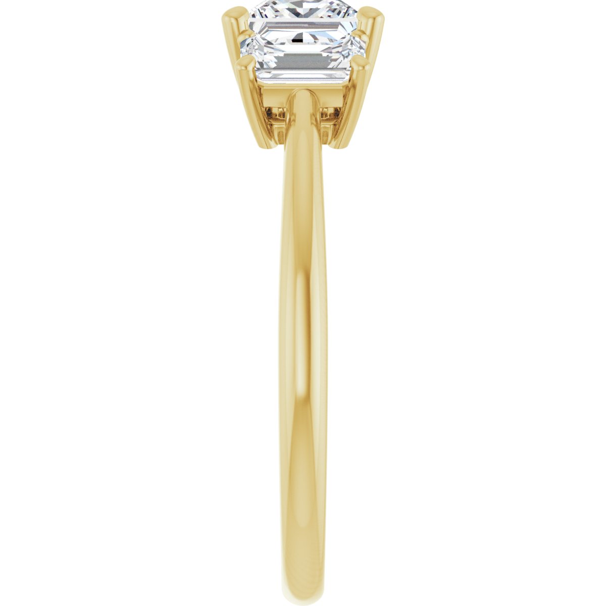 Square Three-Stone Engagement Ring Semi-Mount - gallery - Series 121986
