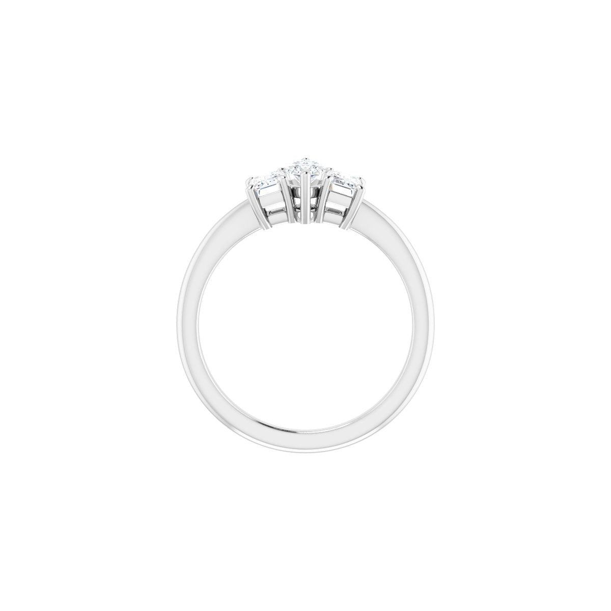 Marquise Three-Stone Engagement Ring Semi-Mount - gallery - Series 121986