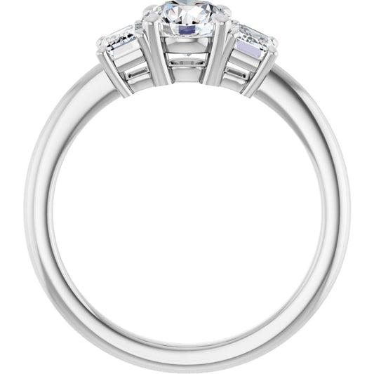 Round Three-Stone Engagement Ring Semi-Mount - gallery - Series 121986