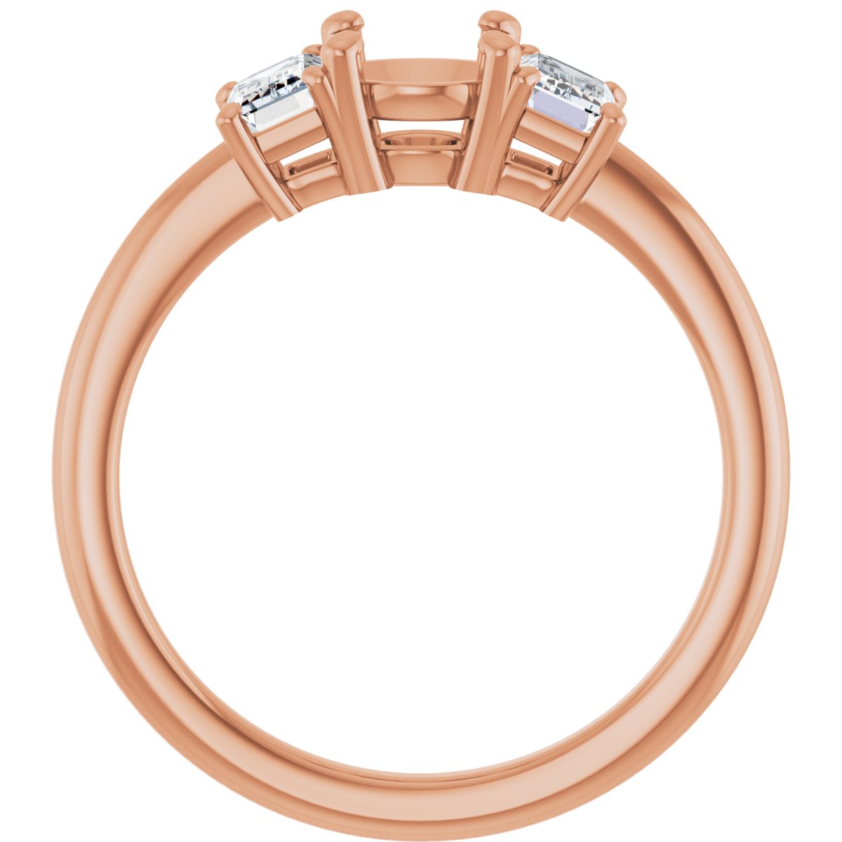 Round Three-Stone Engagement Ring Semi-Mount - gallery - Series 121986