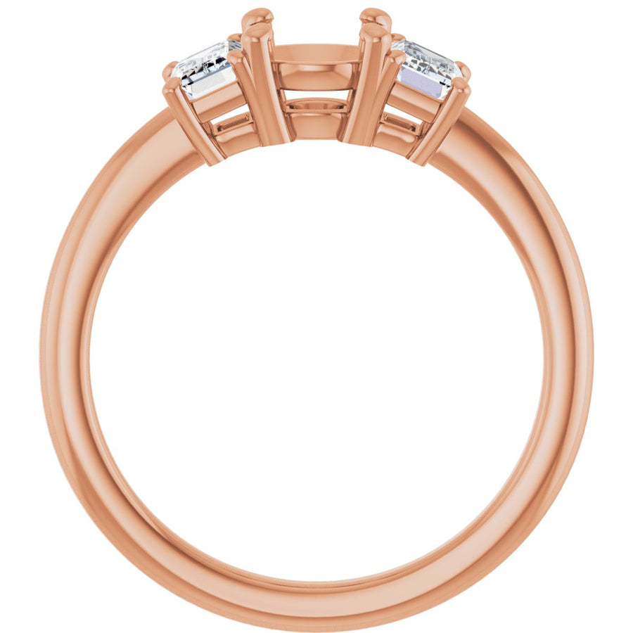 Round Three-Stone Engagement Ring Semi-Mount - gallery - Series 121986
