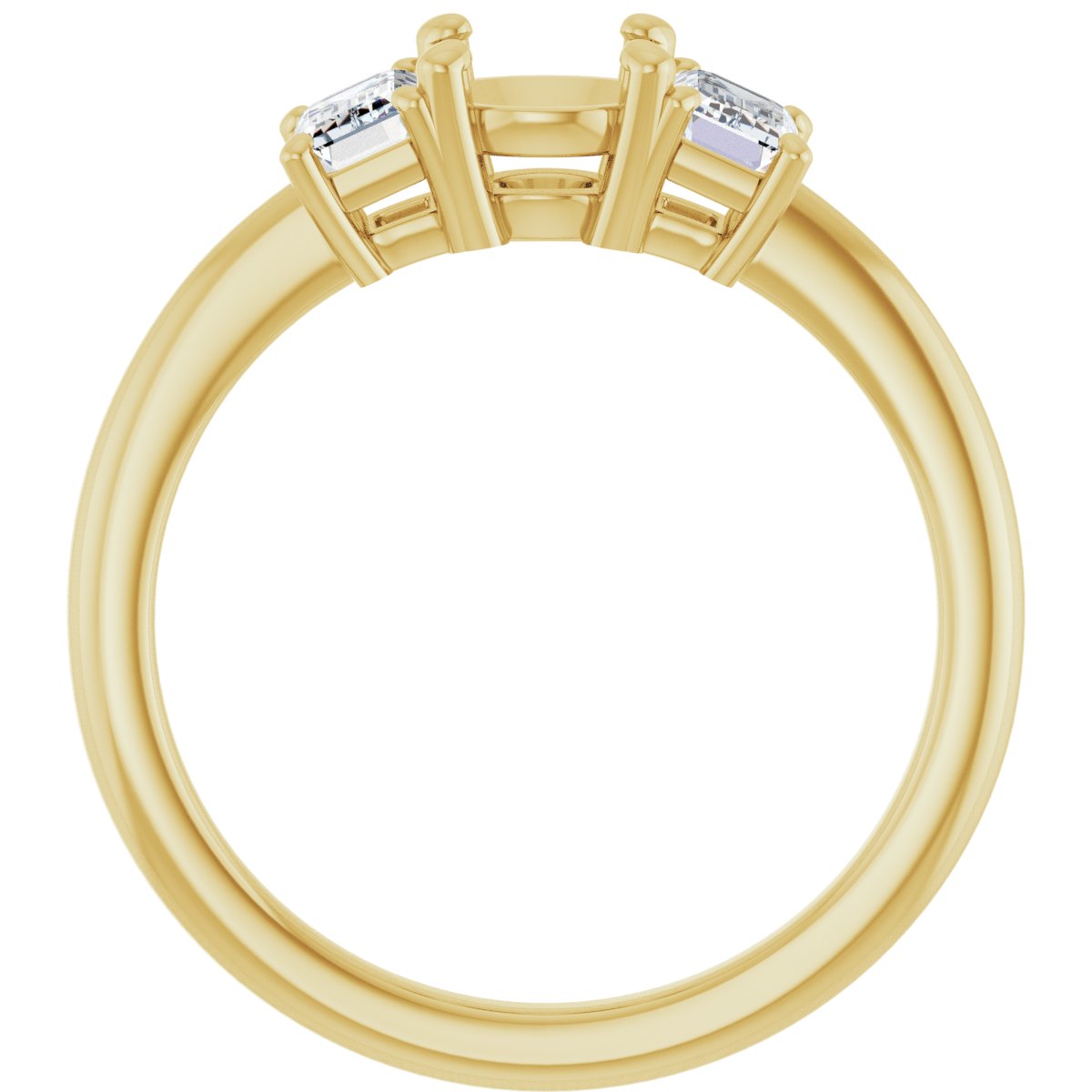 Round Three-Stone Engagement Ring Semi-Mount - gallery - Series 121986