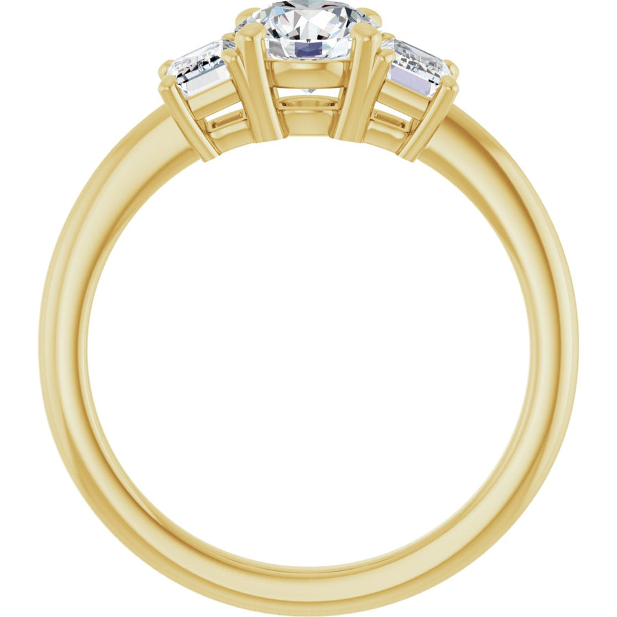 Round Three-Stone Engagement Ring Semi-Mount - gallery - Series 121986
