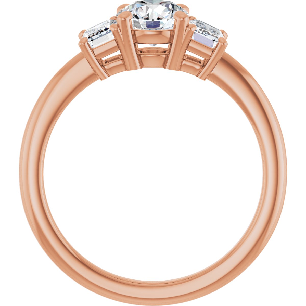 Round Three-Stone Engagement Ring Semi-Mount - gallery - Series 121986