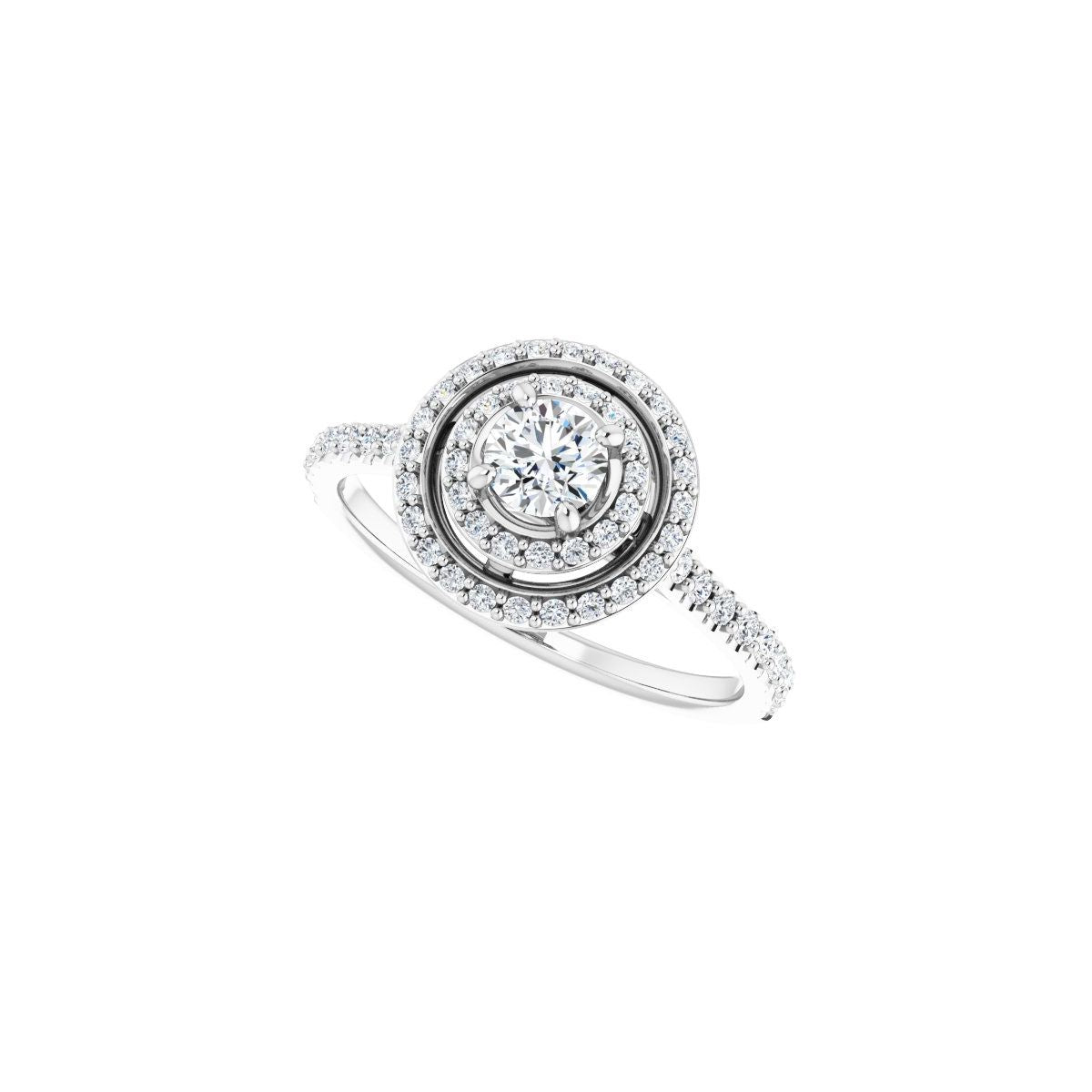 Round Double Halo-Style Engagement Ring Semi-Mount - gallery - Series 121992