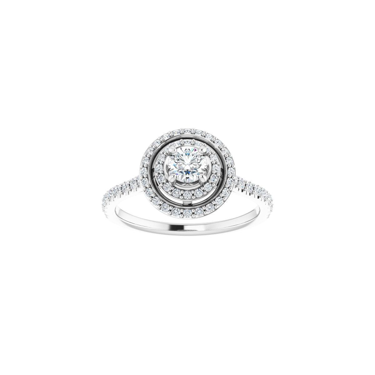 Round Double Halo-Style Engagement Ring Semi-Mount - gallery - Series 121992
