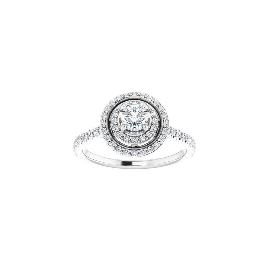 Round Double Halo-Style Engagement Ring Semi-Mount - gallery - Series 121992