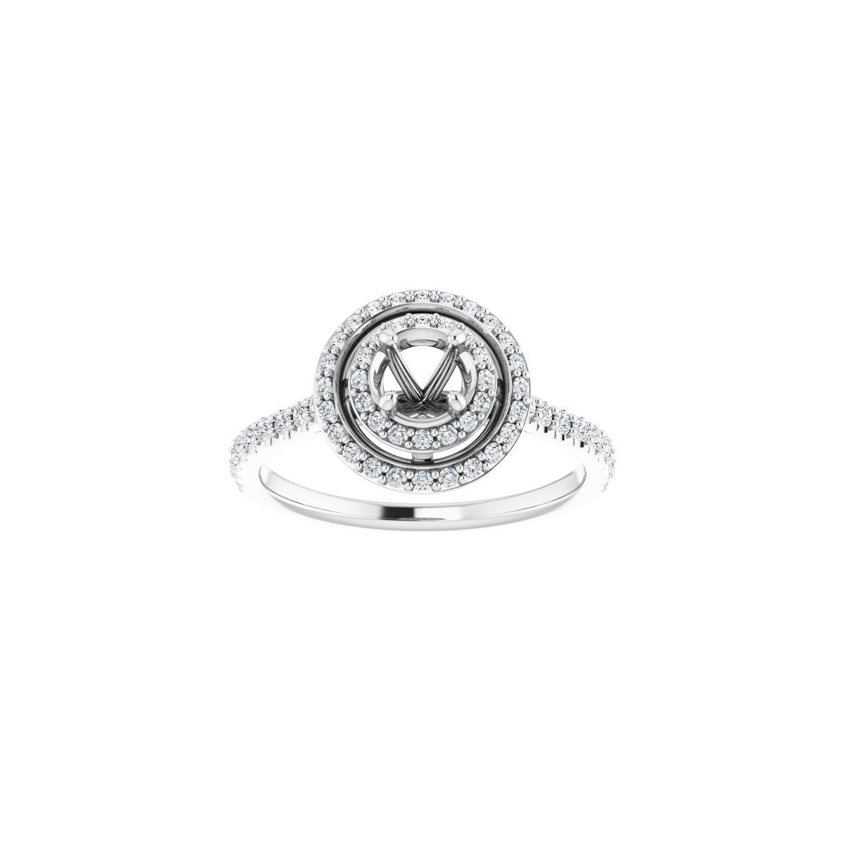 Round Double Halo-Style Engagement Ring Semi-Mount - gallery - Series 121992