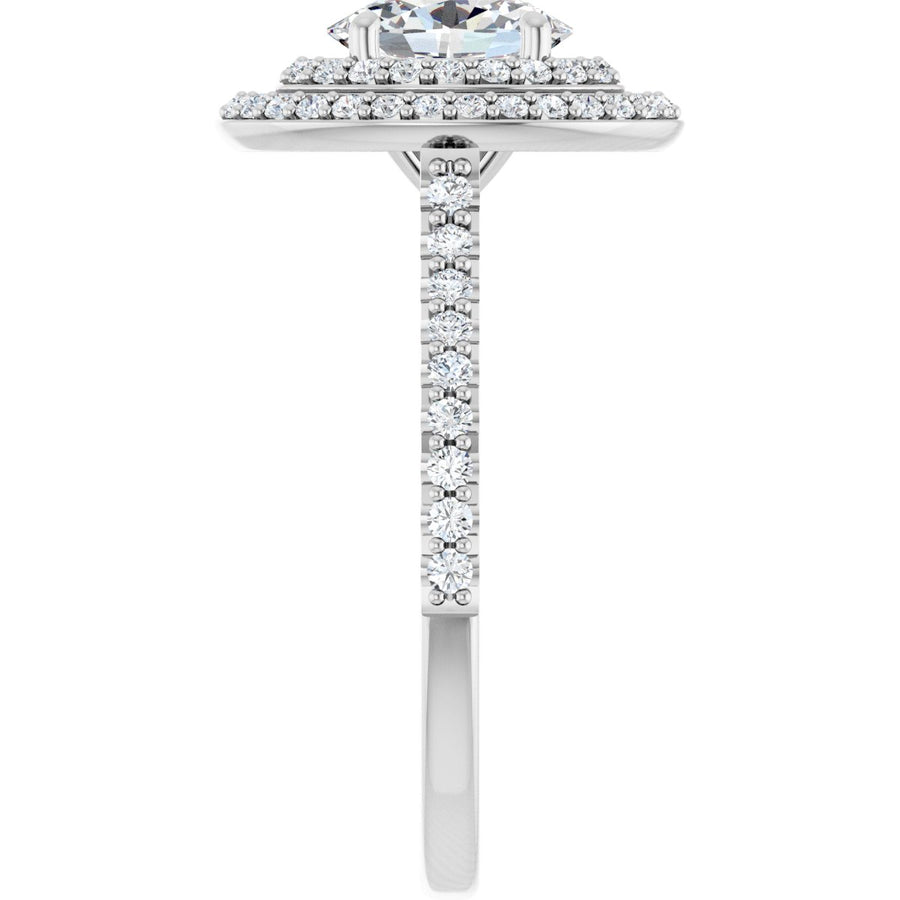 Oval Double Halo-Style Engagement Ring Semi-Mount - gallery - Series 121992