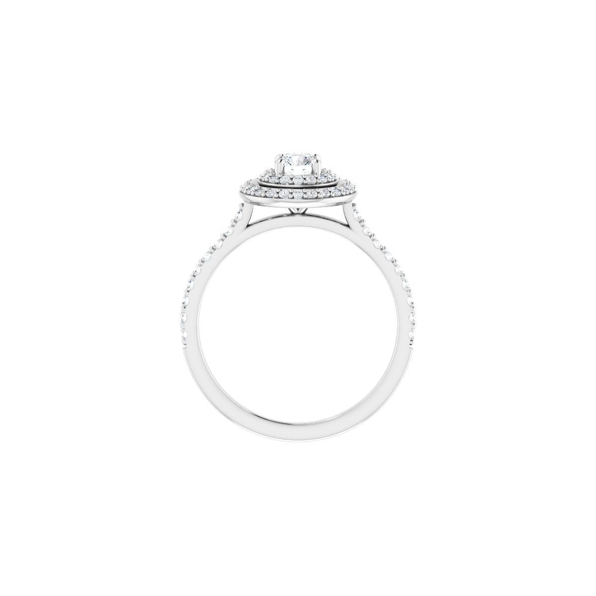 Round Double Halo-Style Engagement Ring Semi-Mount - gallery - Series 121992