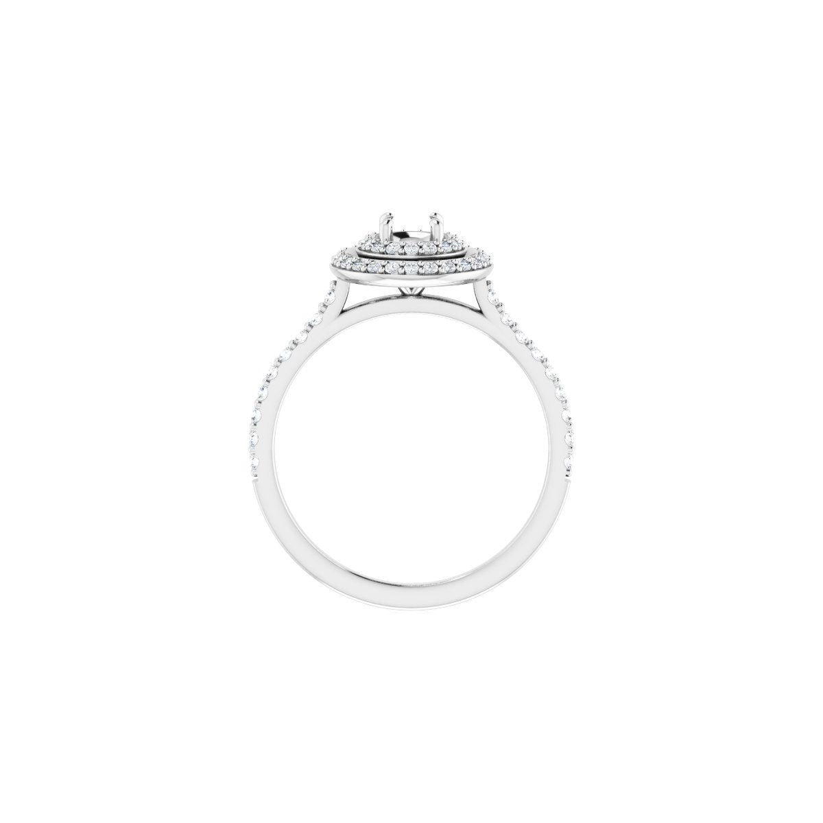 Round Double Halo-Style Engagement Ring Semi-Mount - gallery - Series 121992