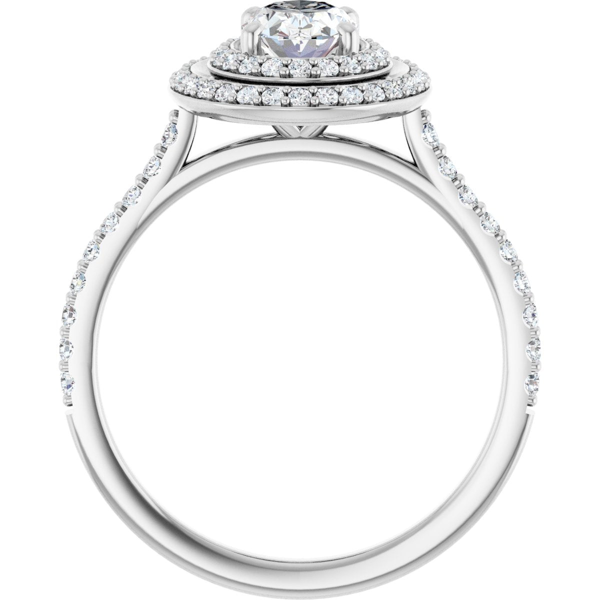 Oval Double Halo-Style Engagement Ring Semi-Mount - gallery - Series 121992